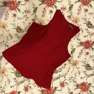 Peplum Fitted Tank | Dark Red